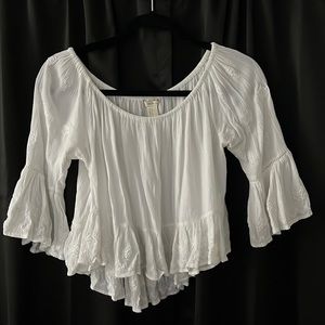 White top with bell sleeves